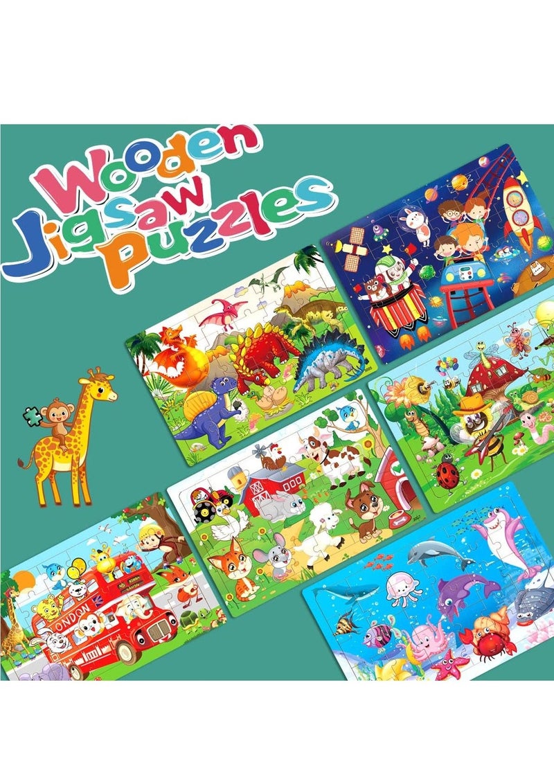 Wooden Jigsaw Puzzles for Kids ages 3-5 Year Old 30 Piece Colorful Wooden Puzzles for Toddler - Image 3