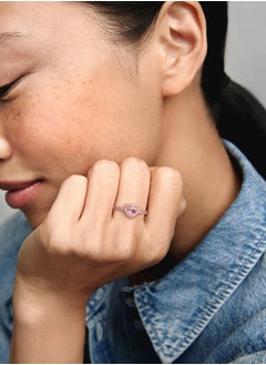 PANDORA Pandora Timeless 14k Rose Gold Plating Sparkling Elevated Heart Ring for Women 188421C04  - Image 2