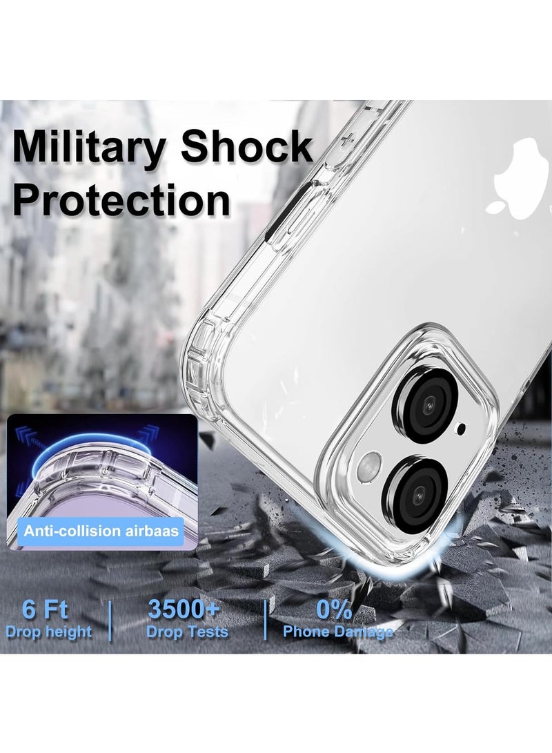 DUSALA [5 in 1 Designed for iPhone 14 Clear Case with Screen Protector[2 Pack] +Camera Lens Protector[2 Pack], Military Grade Drop Protection Transparent Cover 6.1 Inch - Image 4