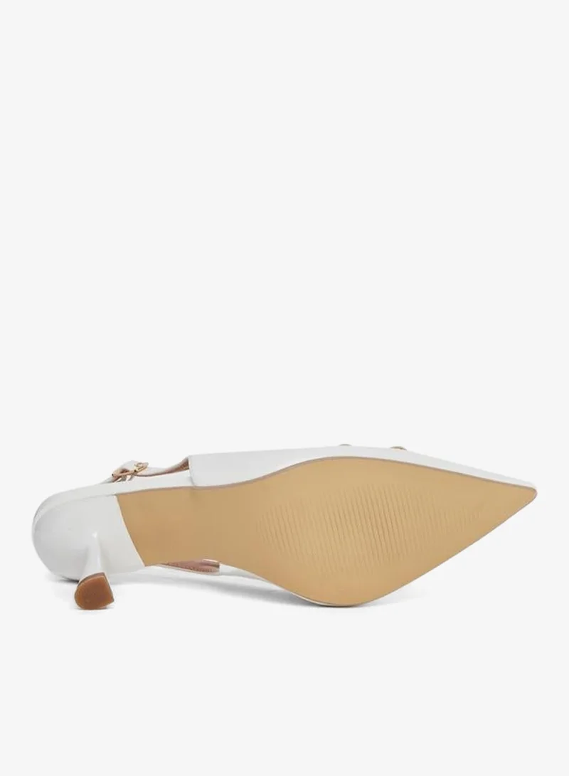Styli Studded Singback Kitten Heel Pumps