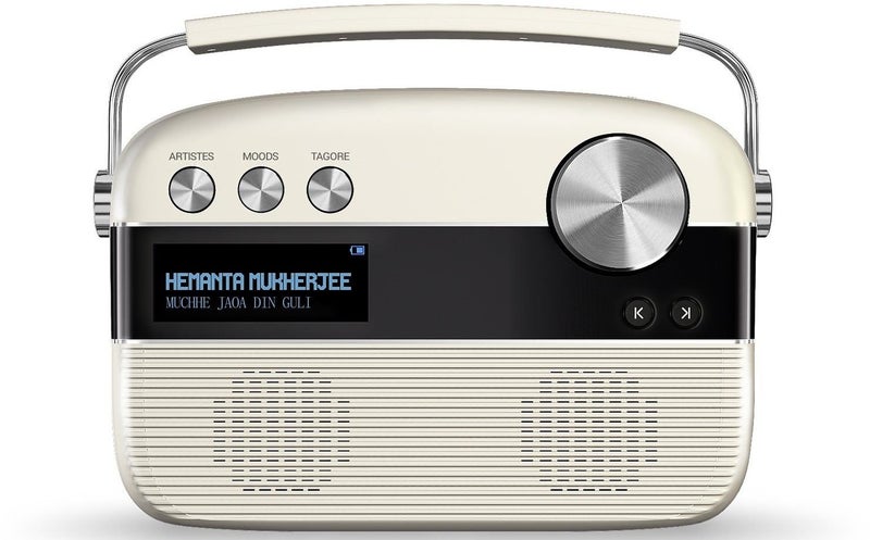 Carvaan Saregama Carvaan Bengali - Portable Music Player with 5000 Preloaded Songs, FM/BT/AUX (Porcelain White) - Image 1