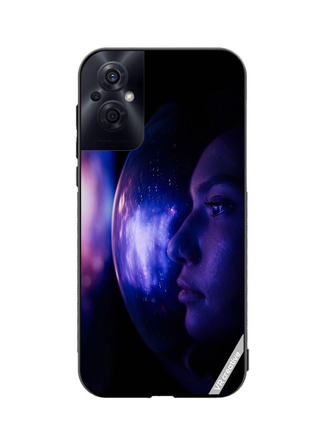 VR CREATIVE Protective Case Cover For Oppo Reno8 Z Woman Astronaut In Space On Planet Orbit Design Multicolour - Image 1