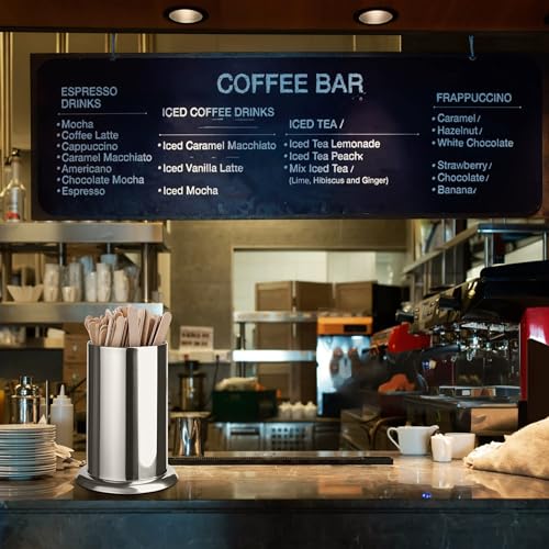 MyLifeUNIT Straw Holder for Counter, Stainless Steel Coffee Stirrers Holder 6.7" x 4.9" - Image 2