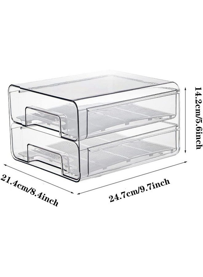 MosQuick® 1 box 2 Drawer Stackable fridge drawers vegetable storage box for fridge Fridge Storage Boxes fridge containers for storage box for refrigerator kitchen organizer fridge organiser 4.5Ltrs - Image 3