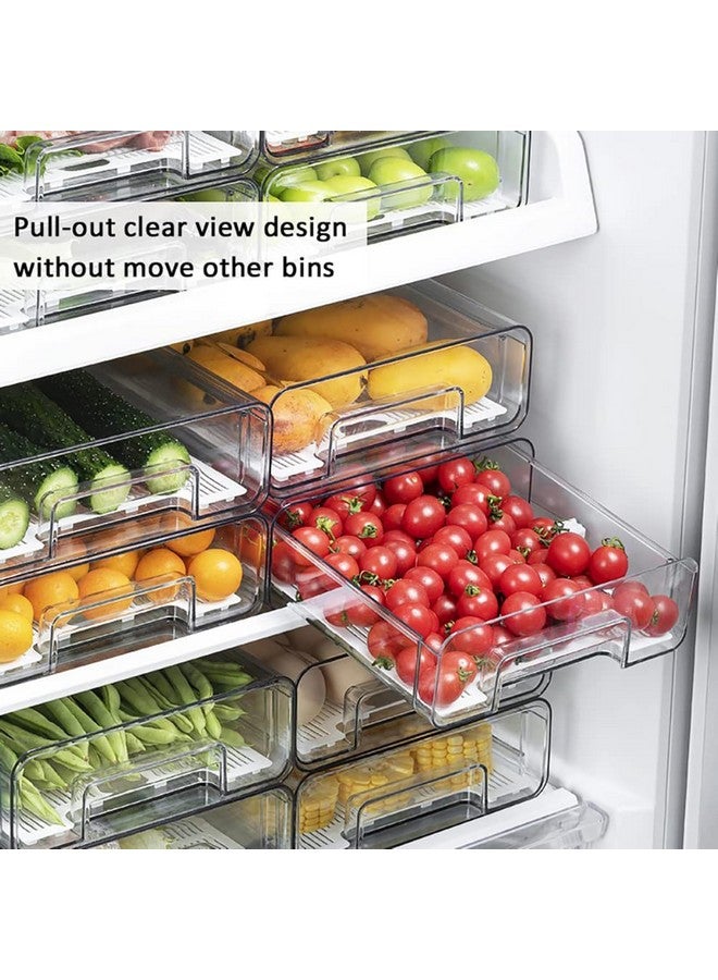 MosQuick® 1 box 2 Drawer Stackable fridge drawers vegetable storage box for fridge Fridge Storage Boxes fridge containers for storage box for refrigerator kitchen organizer fridge organiser 4.5Ltrs - Image 5
