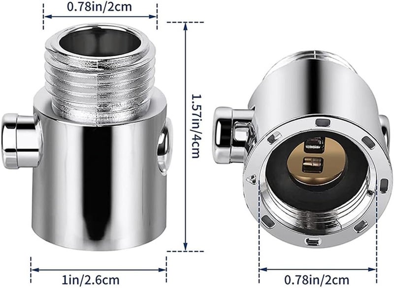 Eyech 3Pcs Shower Head Shut Off Valve Water Flow Control Valve Universal Size Push Button Type Shower Valve for Shower Arm and Hose or Bidet Sprayer - Image 2