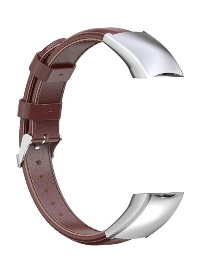 NIBEMINENT Replacement Strap for Huawei Honor 4/5 Oil Wax Leather Wristband(Brown) Brown  - Image 1