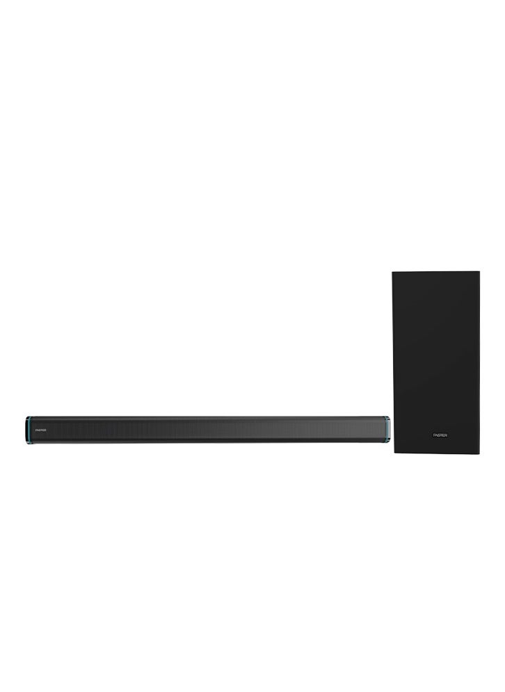 Faster T3000 2.1 CH Home Theater Soundbar Speakers - Wired Subwoofer & Wireless Soundbar Portable Speaker with RGB - 160W Powerful Audio Output - Deep and Thrilling Bass, Digital Embedded - Supporting Bluetooth 5.0, HDMI, AUX, USB, TV ARC, PC 