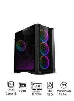 PC Gaming With Intel Core i5-12400F Processor/16GB RAM/1TB SSD M.2/NVIDIA GeForce RTX 3060 8GB GPU/Windows 11 Pro