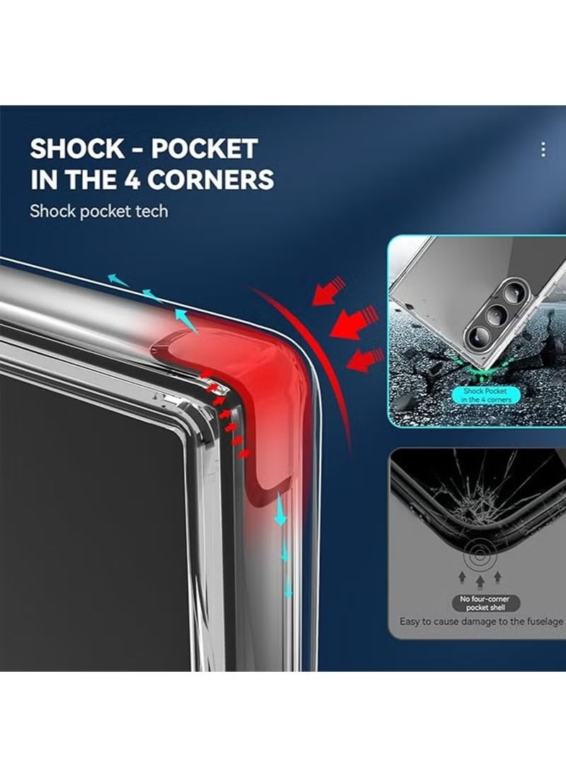 X-level Samsung Galaxy S24 Ultra Bumper Case Cover,Shockproof Camera Len Protection Anti-scratch Comfortable Touch Feel Lightweight Transparent Back Cover Mobile Phone Shell Accessories Protector Clear  - Image 2
