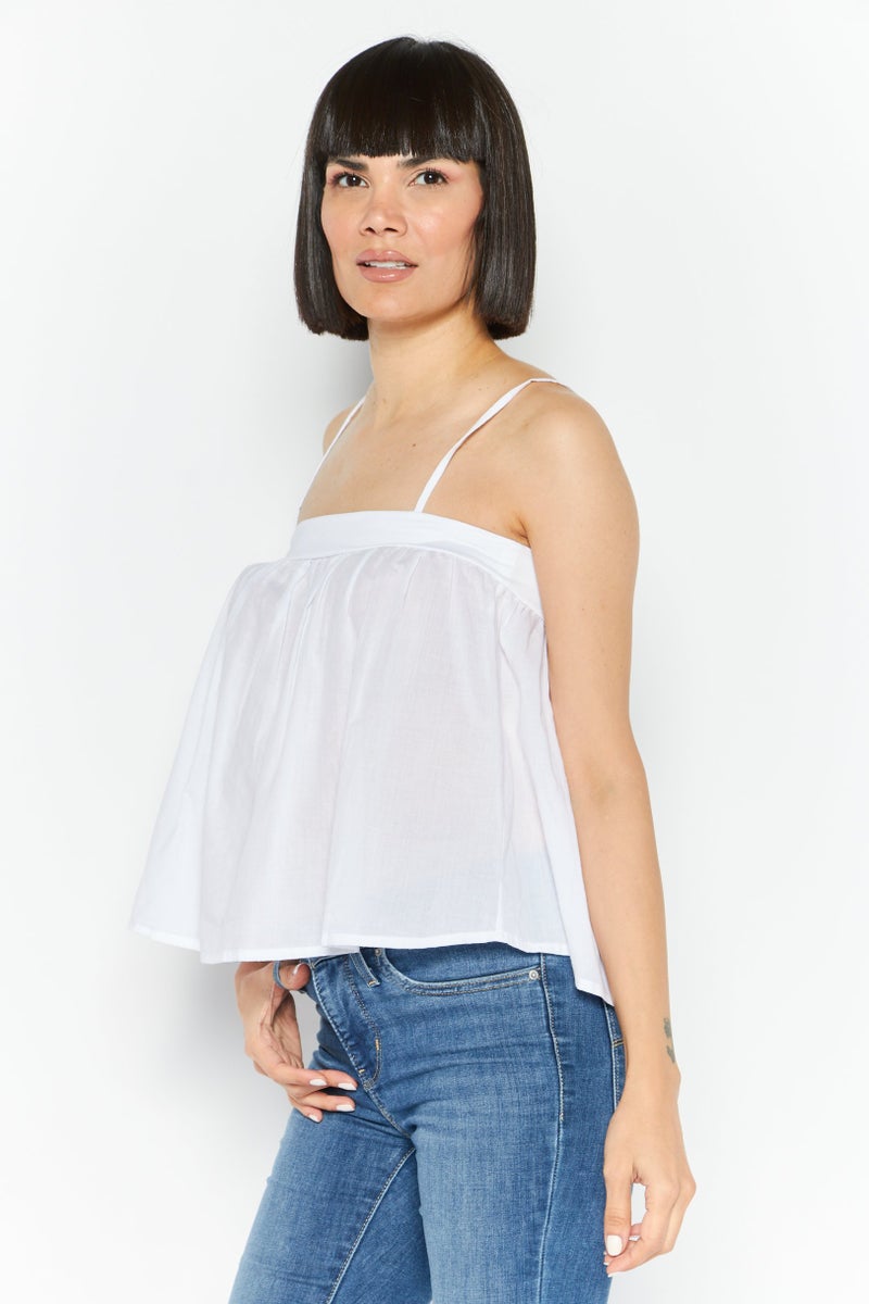 Levi's بلوزة نسائية بياقة دائرية وأكمام طويلة بتصميم محكم، بيضاء - Image 2