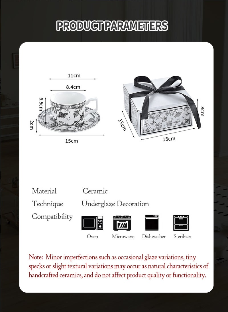 بيروي مجموعة فاخرة من أكواب القهوة السيراميك مع أطباق متطابقة - تصميم أنيق مستوحى من الطراز الكلاسيكي للمنازل والمكاتب والمقاهي والفنادق - Image 3
