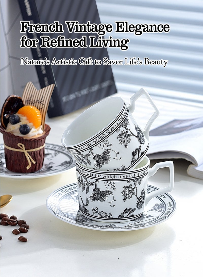 بيروي مجموعة فاخرة من أكواب القهوة السيراميك مع أطباق متطابقة - تصميم أنيق مستوحى من الطراز الكلاسيكي للمنازل والمكاتب والمقاهي والفنادق - Image 5