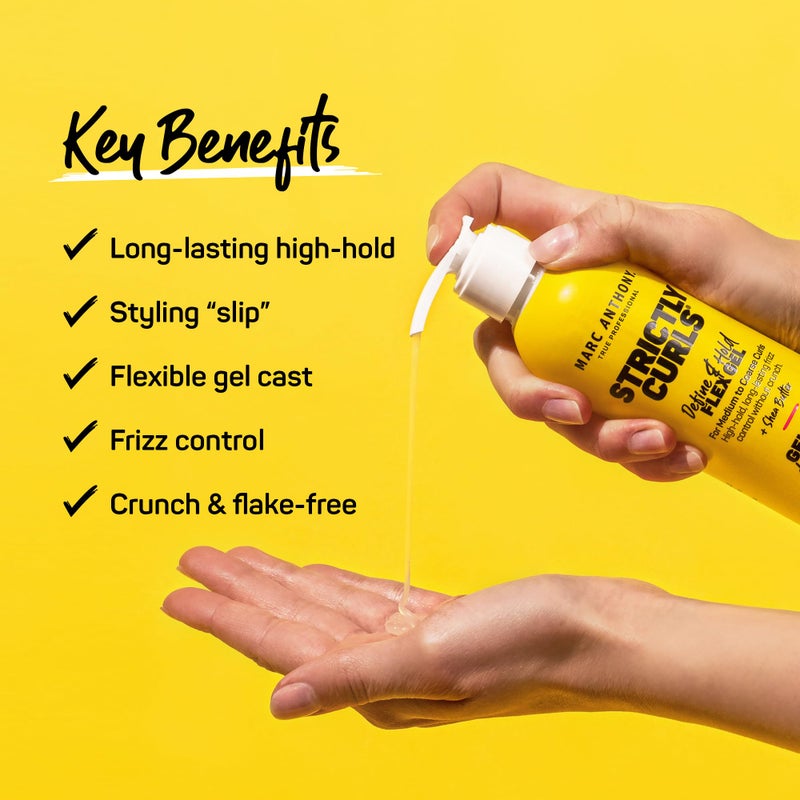 Marc Anthony Define & Hold Flex Hair Styling Gel, Strictly Curls - Medium to Coarse Curls - High Hold, Long-Lasting Frizz Control & Added Shine with Shea Butter - Anti-Frizz Hair Products for Women - Image 2