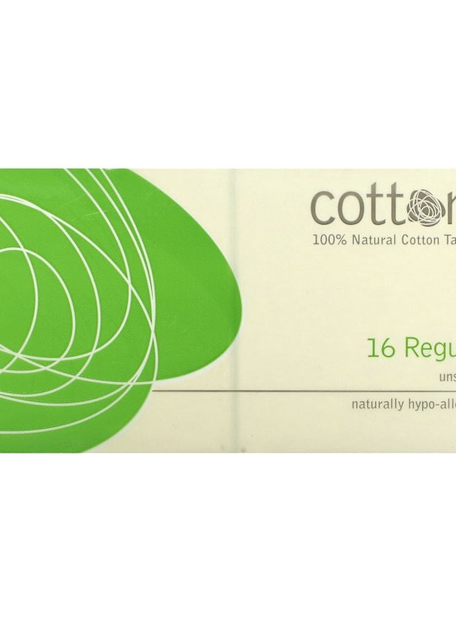 100% Natural Cotton Tampons Regular Unscented 16 Tampons