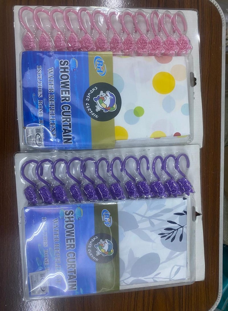 ستارة الدش مانعة للماء متضمنة حلقات للحمام - 180 * 180 سم - Image 3