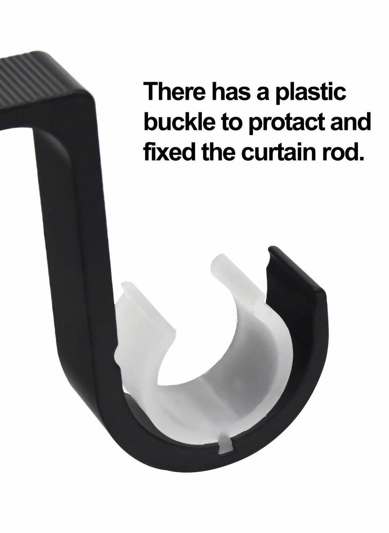 Curtain Rod Brackets 2 Pcs Double Curtain Rod Ceiling Holder with Heavy Duty Metal Curtain Pole Holder Ceiling Bothway Decorate for Multiple Style Curtain  - Image 3