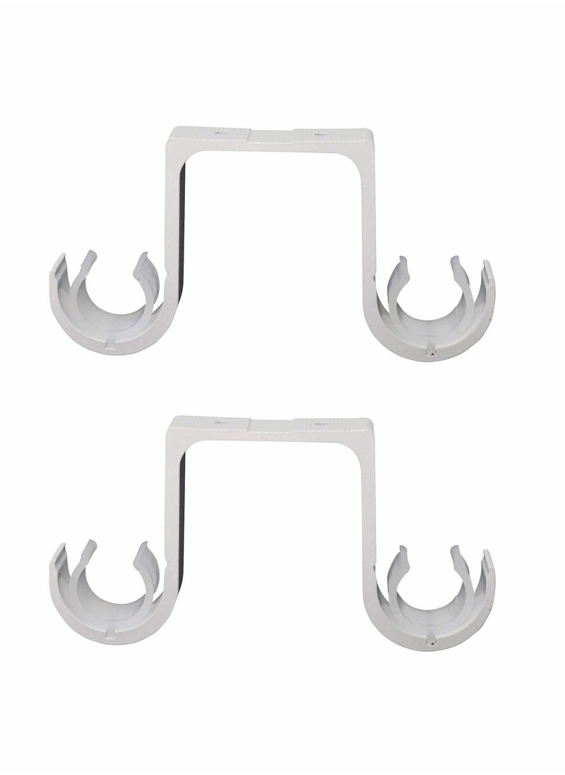Curtain Rod Brackets 2 Pcs Double Curtain Rod Ceiling Holder with Heavy Duty Metal Curtain Pole Holder Ceiling Bothway Decorate for Multiple Style Curtain  - Image 1