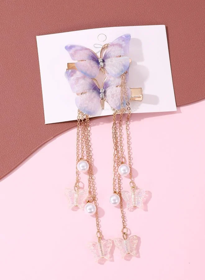 Take Two Set of 2 - Butterfly Chain Hair Clips