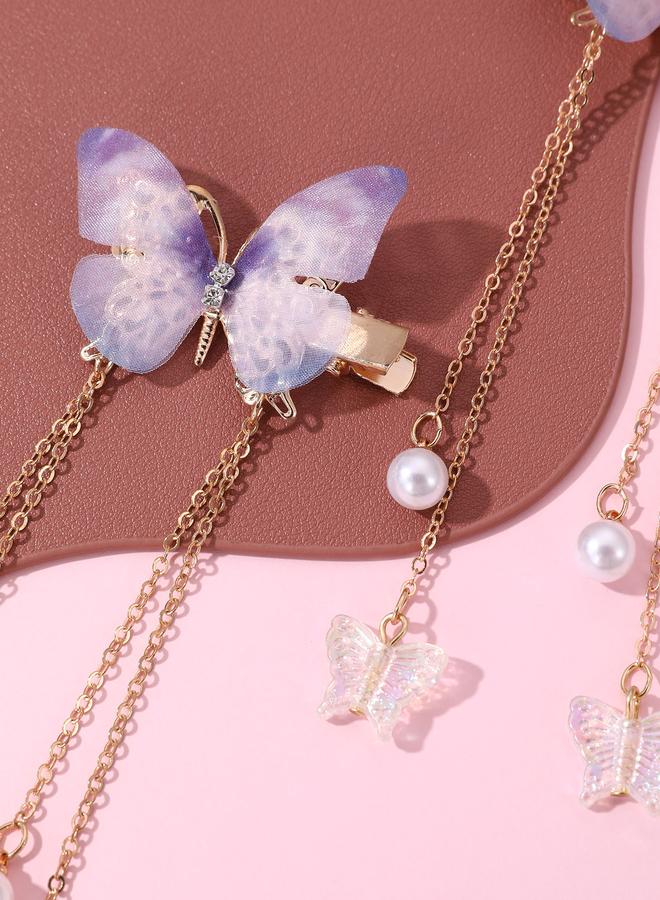 Take Two Set of 2 - Butterfly Chain Hair Clips - Image 3