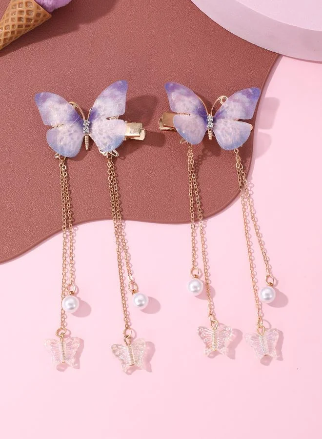 Take Two Set of 2 - Butterfly Chain Hair Clips