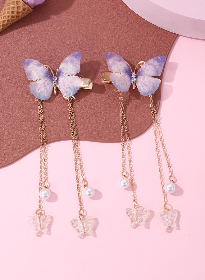 Take Two Set of 2 - Butterfly Chain Hair Clips - Image 1