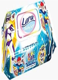 Lara Baby Soft Action Heroes Printed Wet Wipes - 72 Pieces