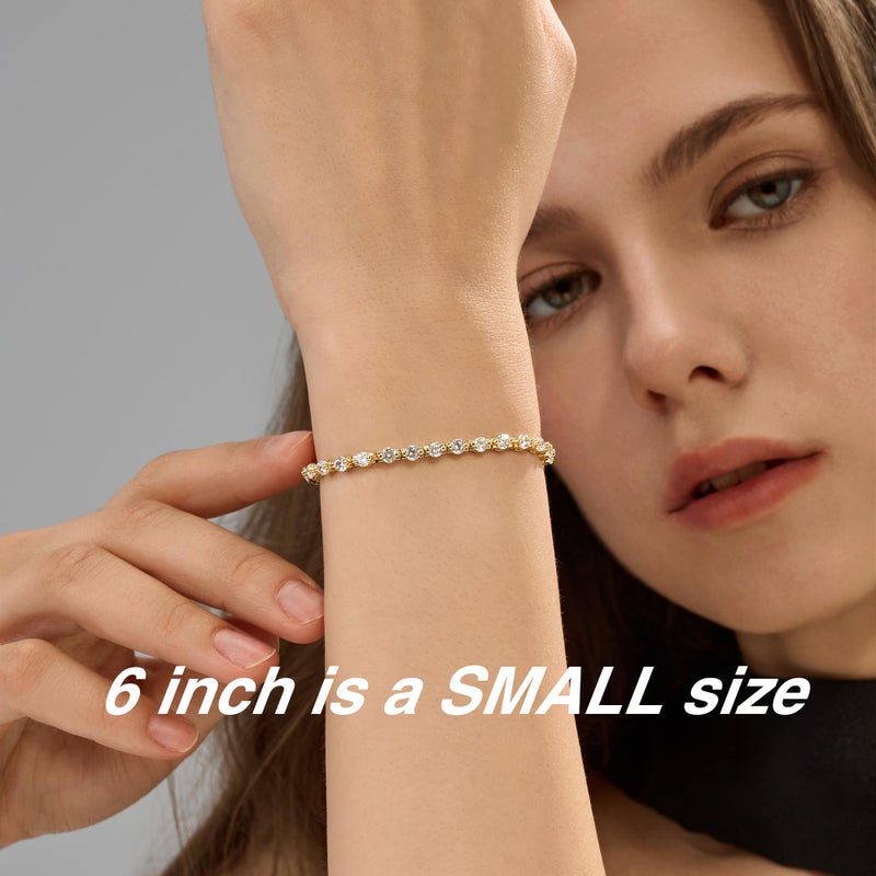Pearich 14K Gold Filled Tennis Bracelets for Women-3mm CZ Stone, Classic Gold Bracelet for Women, Valentines, Mothers, Christmas Jewelry for Women 6 Inch - Image 2