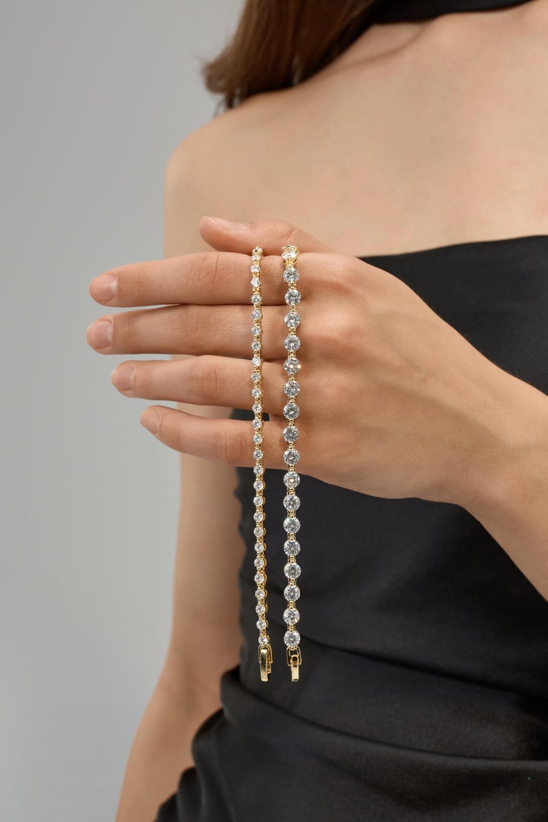 Pearich 14K Gold Filled Tennis Bracelets for Women-3mm CZ Stone, Classic Gold Bracelet for Women, Valentines, Mothers, Christmas Jewelry for Women 6 Inch - Image 4
