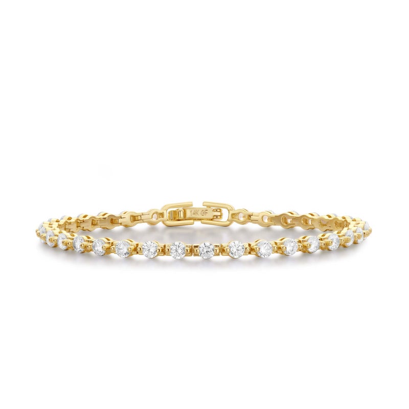 Pearich 14K Gold Filled Tennis Bracelets for Women-3mm CZ Stone, Classic Gold Bracelet for Women, Valentines, Mothers, Christmas Jewelry for Women 6 Inch - Image 1