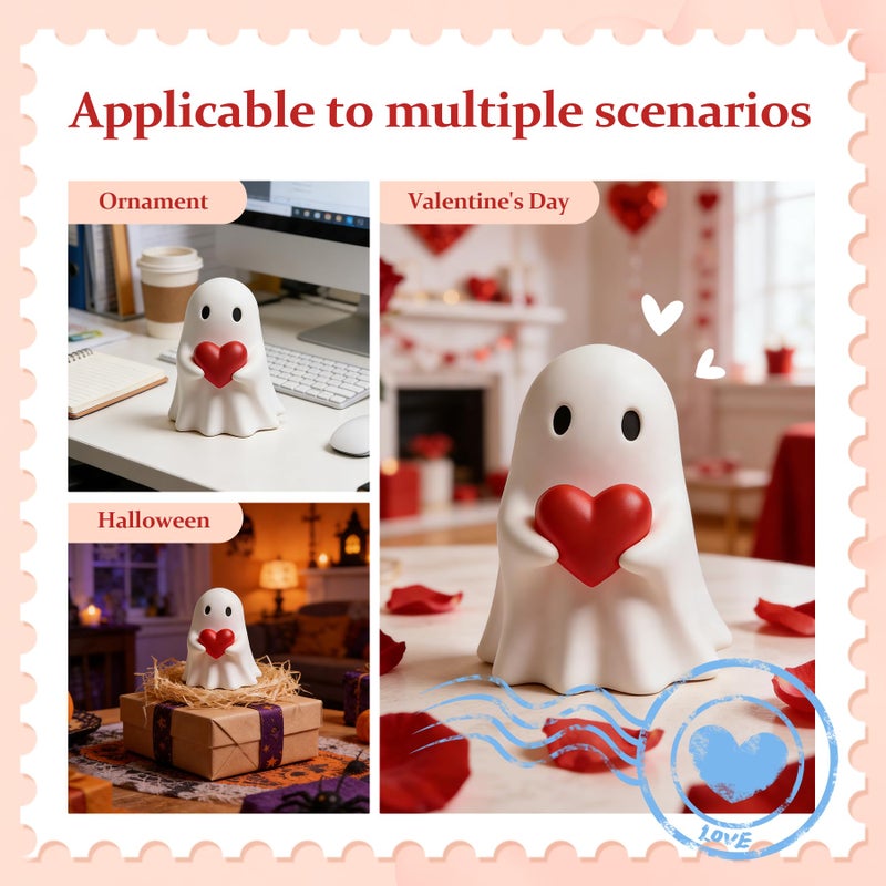 donciety Valentines Day gifts for Him Her Wome, Ghost Figurine Ghost Decor,Funny Ghost Statue Ghost Figurine Ghost Statue Cute Valentines Day gifts, Props Tabletop Home Best Gift for Valentines Weddings - Image 5