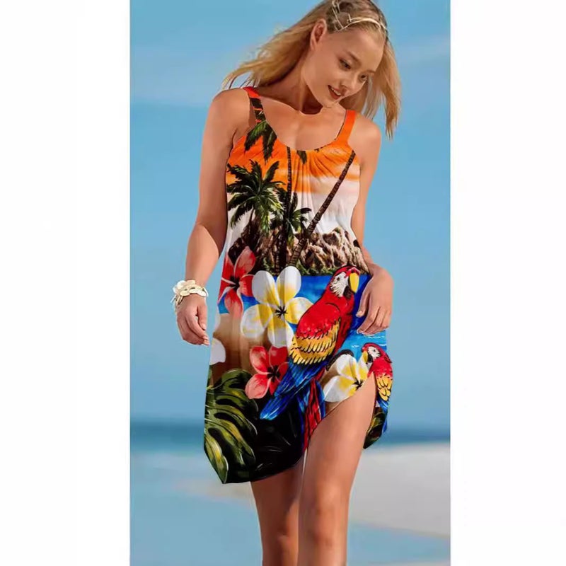 3D Printing Girl Dress Hawaiian Tropical Style Beach Skirt - Image 5