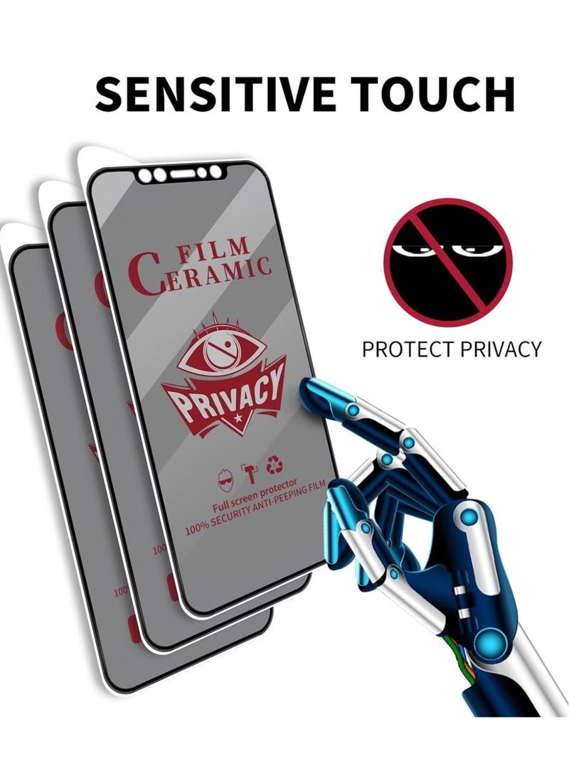 Raxoom iPhone 16 Ceramic Privacy Screen Protector – 9H Screen Protector, Premium Ceramic full Glue Privacy Screen 9H Super Hardness Film For iPhone 16 Black - Image 1