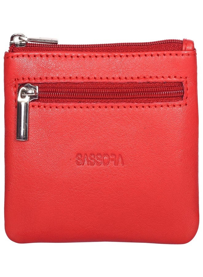 Sassora Premium Leather Unisex Key Pouch (Red) - Image 1