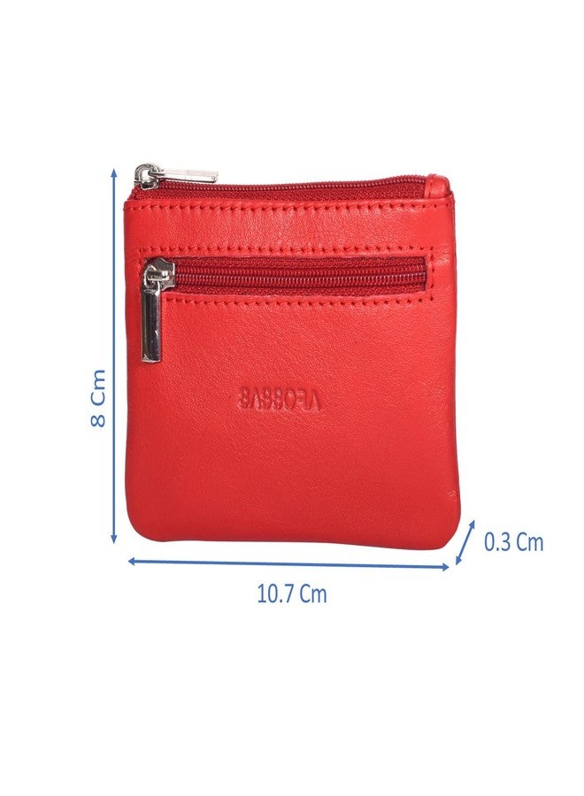 Sassora Premium Leather Unisex Key Pouch (Red) - Image 4