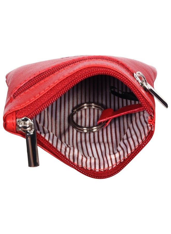 Sassora Premium Leather Unisex Key Pouch (Red) - Image 2