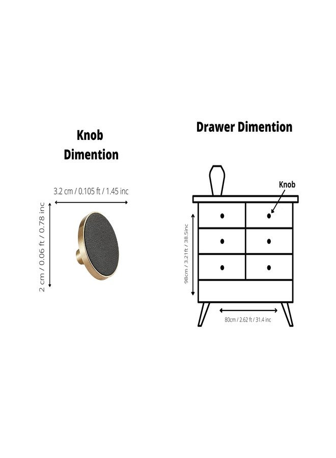 MANTARA L-0004-32 Furniture Round Knob Handle Satin Leather Cabinet Cupboard Pull Brass ( Pack of 1 ) (32*20mm) - Image 3