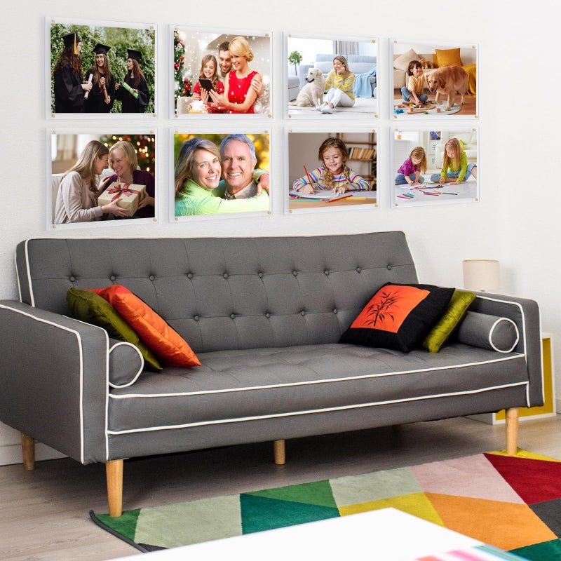 Kalami 8.5x11 Acrylic Wall Mount Picture Frame Self Adhesive, No Drill Floating Frameless Clear Photo Frame for Artwork Diploma Certificate or A4 Letter Size Document Display-Full Frame is 10x13 - Image 5
