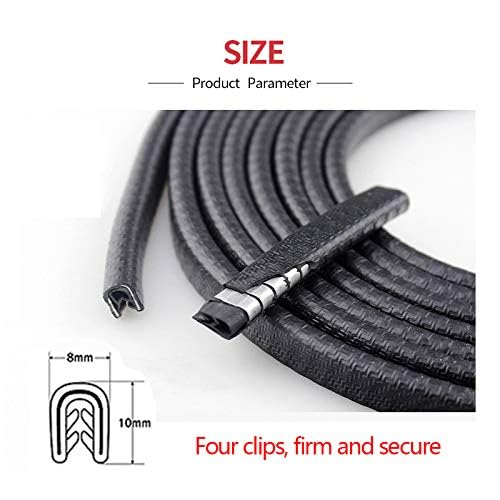 AutoBizarre Black Anti-Scratch Anti-Collision Heavy Duty Edge Guard Door Protection U Shape Edge Trim Rubber Seal Protector Rubber Clips Fit for All Cars - 5 Meters - Image 5