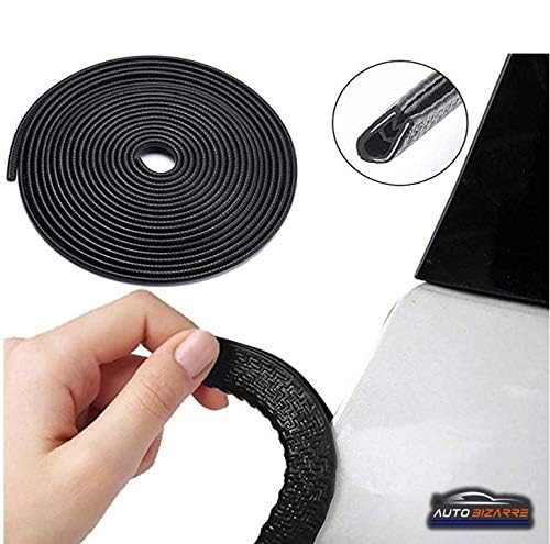 AutoBizarre Black Anti-Scratch Anti-Collision Heavy Duty Edge Guard Door Protection U Shape Edge Trim Rubber Seal Protector Rubber Clips Fit for All Cars - 5 Meters - Image 2