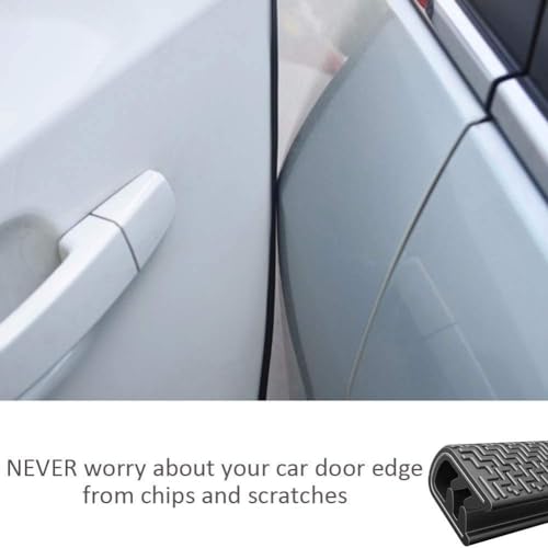 AutoBizarre Black Anti-Scratch Anti-Collision Heavy Duty Edge Guard Door Protection U Shape Edge Trim Rubber Seal Protector Rubber Clips Fit for All Cars - 5 Meters - Image 4