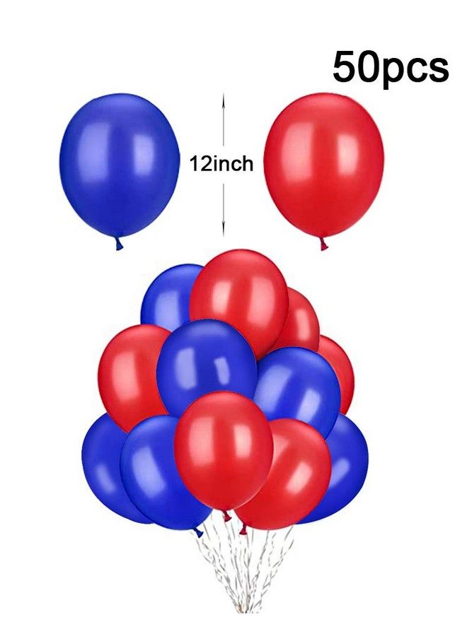 AnnoDeel 100Pcs 12Inch Blue Red Latex Balloons, Blue Balloons Red Balloons For 4Th Of July Usa Patriotic Party Balloons Memorial Day Party Balloons Decoration - Image 3
