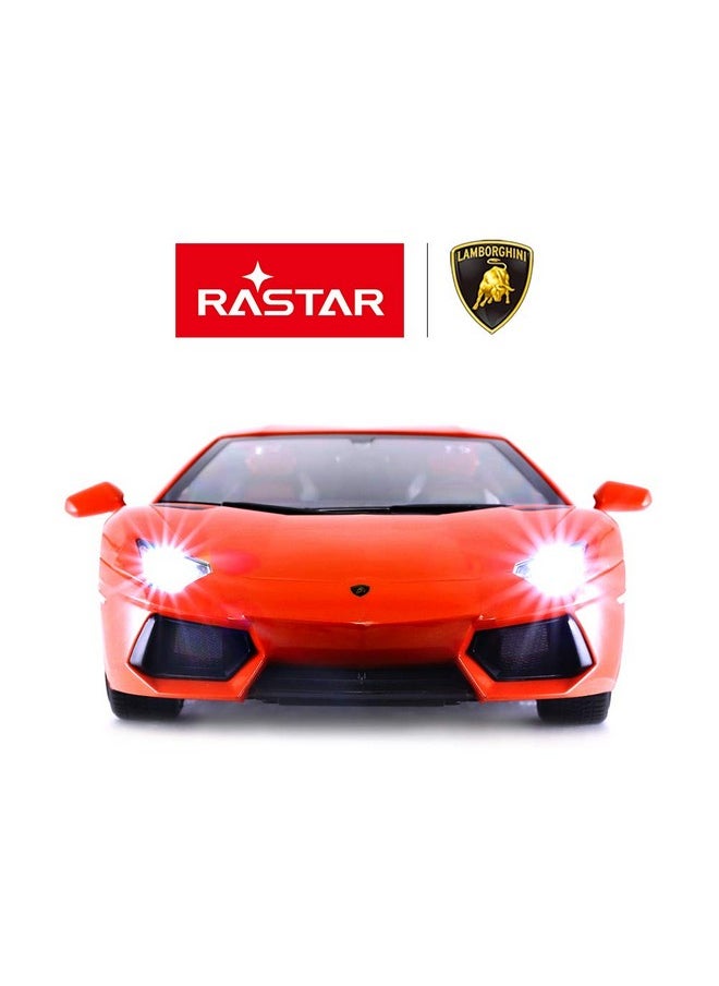 راستار سيارة لامبورغيني لعبة RASTAR RC، سيارة لامبورغيني أفينتادور LP700-4 للتحكم عن بعد بمقياس 1:14، أضواء عمل - برتقالية  - Image 2