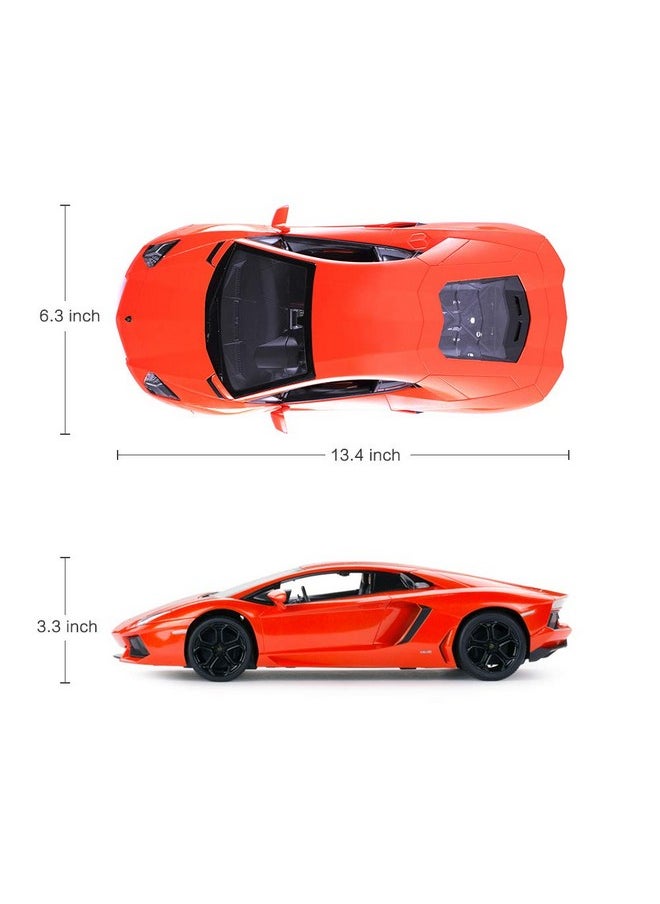 راستار سيارة لامبورغيني لعبة RASTAR RC، سيارة لامبورغيني أفينتادور LP700-4 للتحكم عن بعد بمقياس 1:14، أضواء عمل - برتقالية  - Image 4