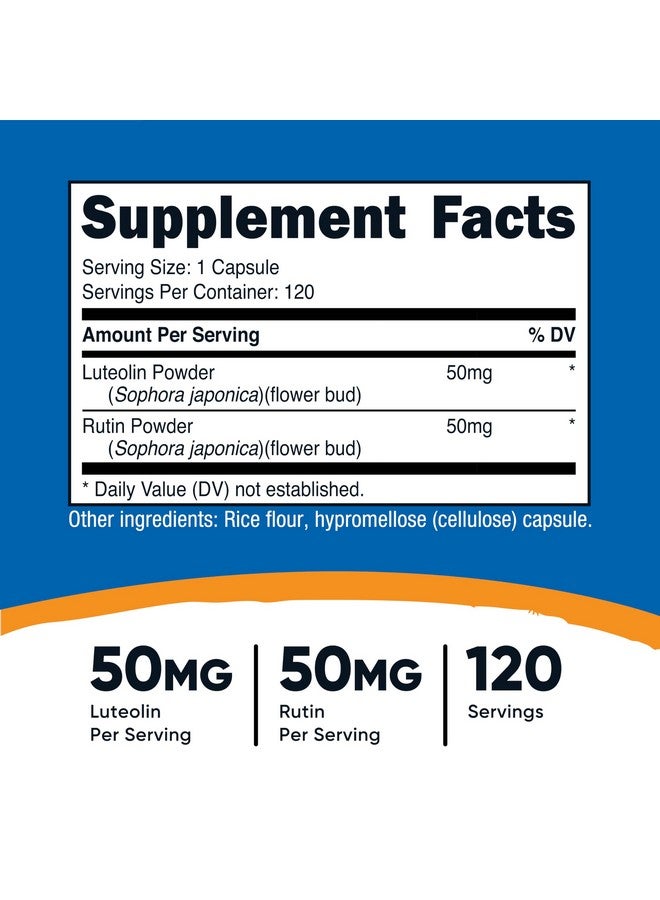 Nutricost Luteolin with Rutin Complex 100mg (50mg Luteolin, 50mg Rutin) 120 Capsules - Vegetarian, Non-GMO, Gluten Free - Image 2