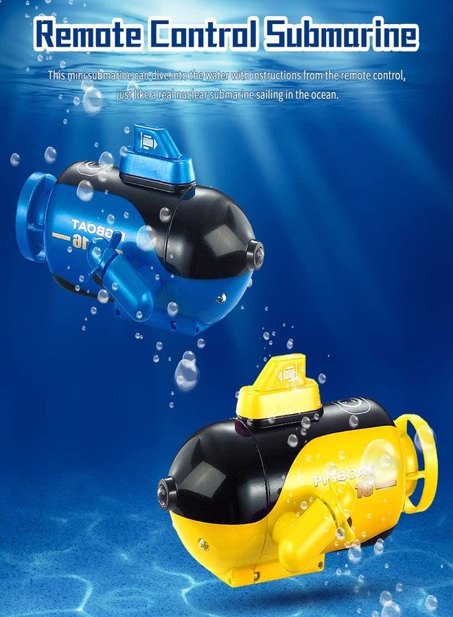 GoolRC Mini Remote Control Submarine, RC Submarine Toy 4-Channel Remote Control Toy Forward/Diving, Backward/Surfacing, Left Turn, Right Turn Yellow - Image 2