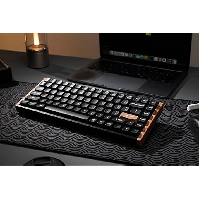 rayihni لوحة مفاتيح ميكانيكية لاسلكية K2 HE، تصميم 75% 2.4GHz/بلوتوث/سلكي، مفاتيح مغناطيسية Gateron، قابلة للبرمجة QMK لنظامي ماك وويندوز، إطار خشبي - أسود (تخطيط أمريكي) - Image 3