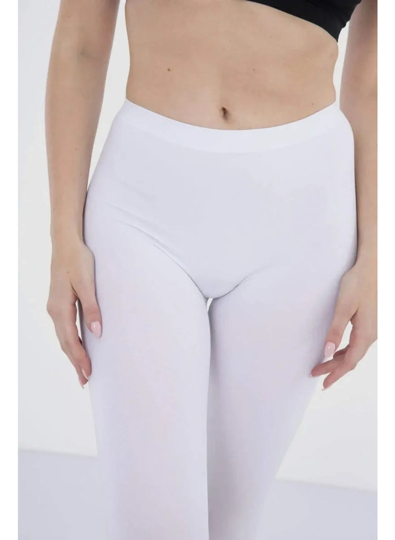 White Women's Stretch Lycra Bermuda Shorts – Comfortable & Flexible for Sports or Layering - Image 2