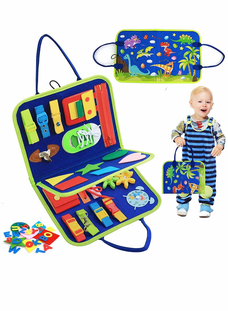20-in-1 Montessori Busy Board for Toddlers - Sensory Learning Toys for 2-4 Year Olds, Perfect for Fine Motor Skills and Early Dressing Skills - Image 1