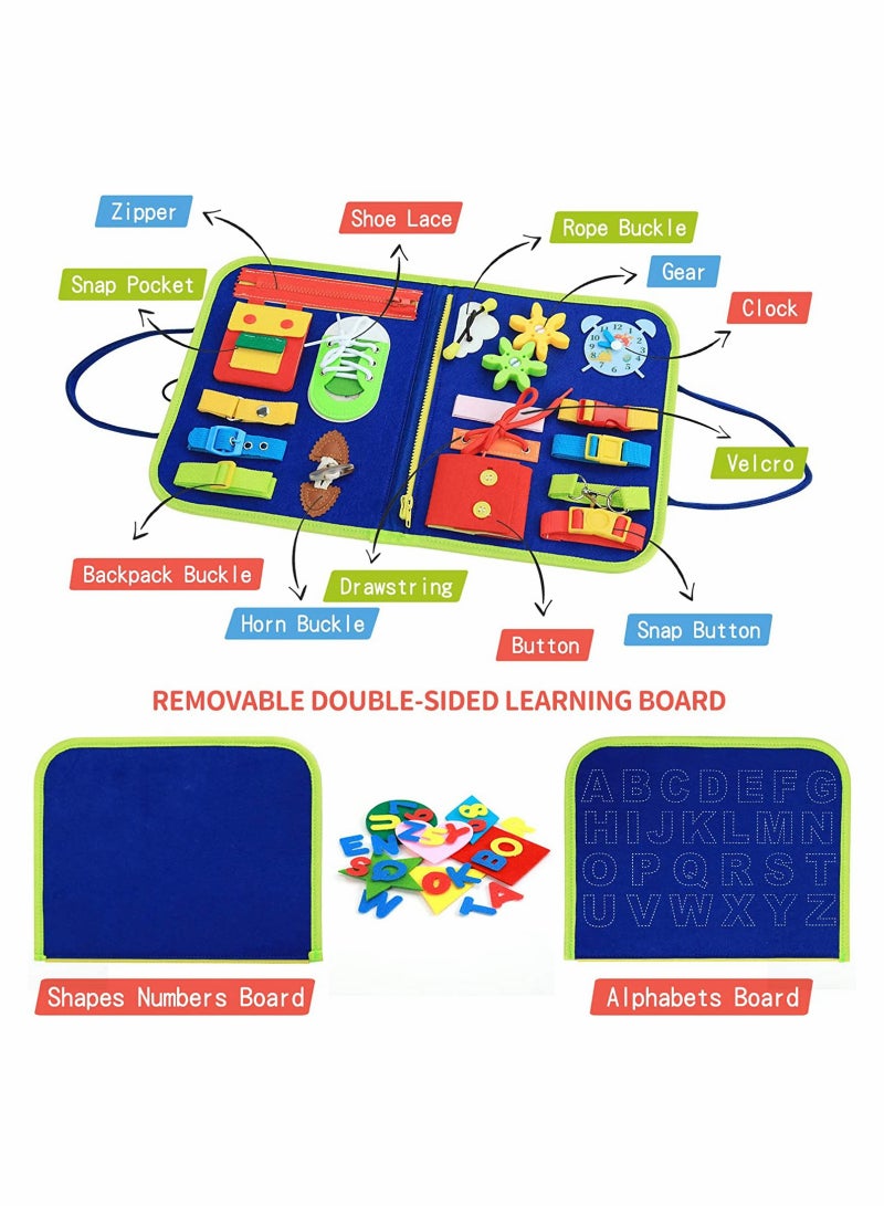 20-in-1 Montessori Busy Board for Toddlers - Sensory Learning Toys for 2-4 Year Olds, Perfect for Fine Motor Skills and Early Dressing Skills - Image 4